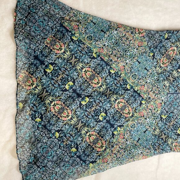 BCBGeneration Womens Multicolor Lightweight Floral Mint Tea A-Line Dress Size L - Picture 3 of 14